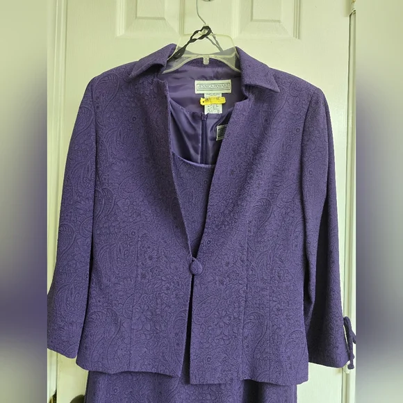 Purple Women's Dress with Jacket - Picture 2 of 14